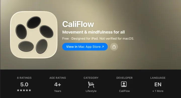 Califlow fitness app rating