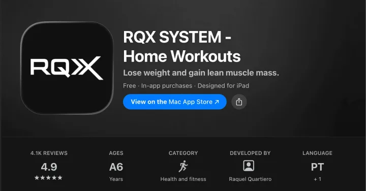 RQX System fitness app rating